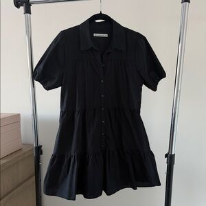 Abercrombie & Fitch Black Button-Up Dress